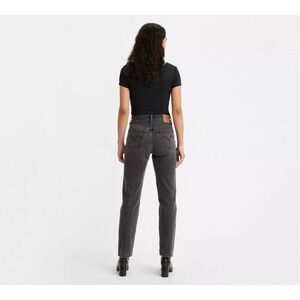 Levi’s 501 Women’s Size 26x28 Straight Jeans Black Distressed Denim Button Fly